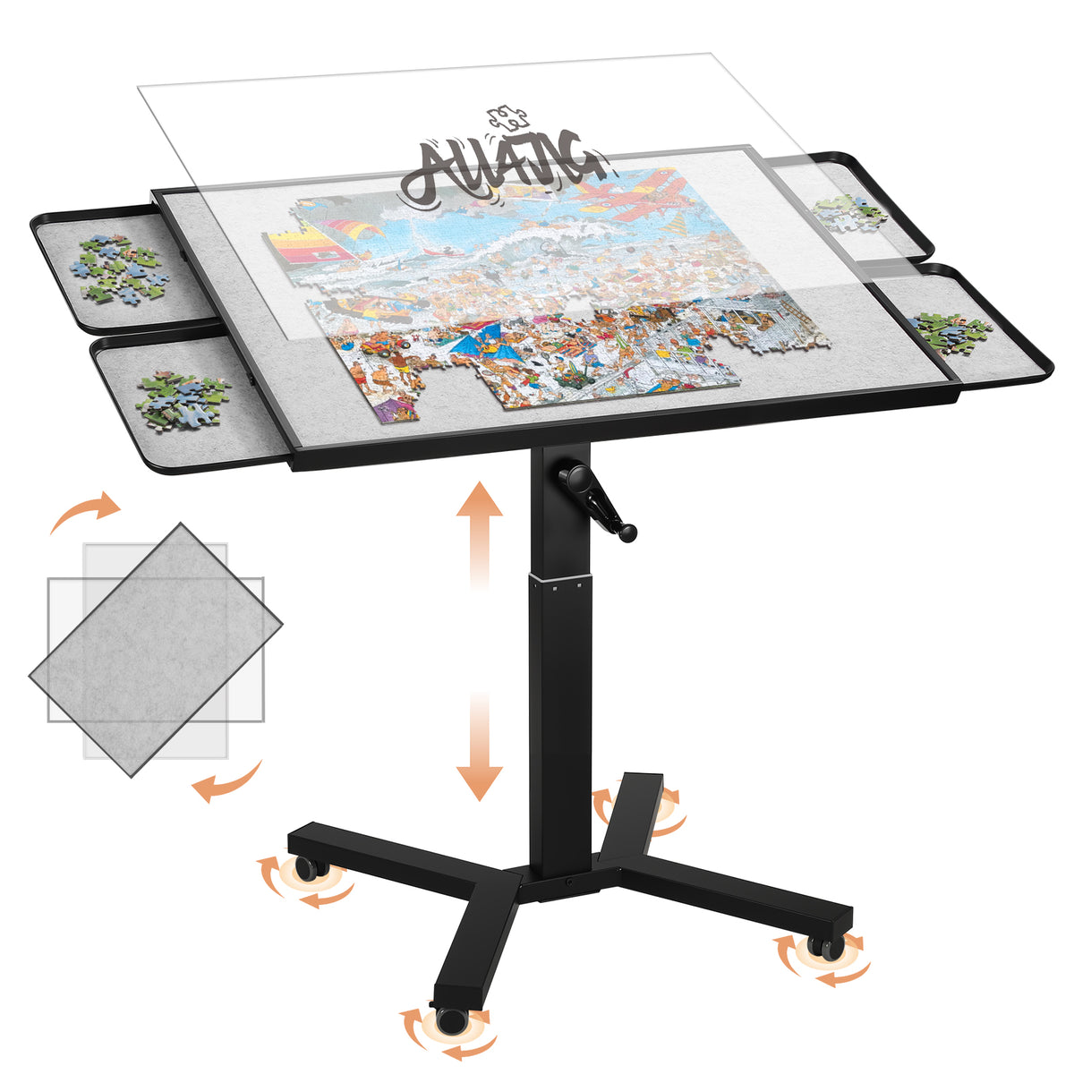 ALL4JIG 1500 Pieces Metal Jigsaw Puzzle Table