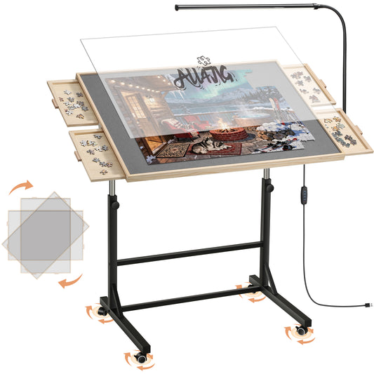 ALL4JIG Rotating Puzzle Table with LED Light
