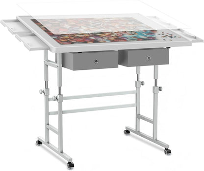 ALL4JIG Light-Weight Adjustable Tilting Plastic Jigsaw Puzzle Table
