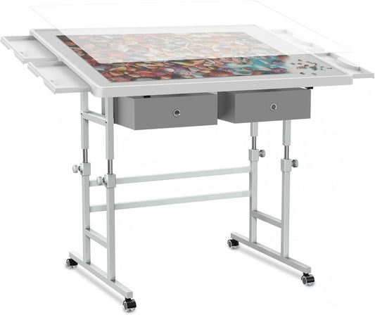 ALL4JIG Light-Weight Adjustable Tilting Plastic Jigsaw Puzzle Table