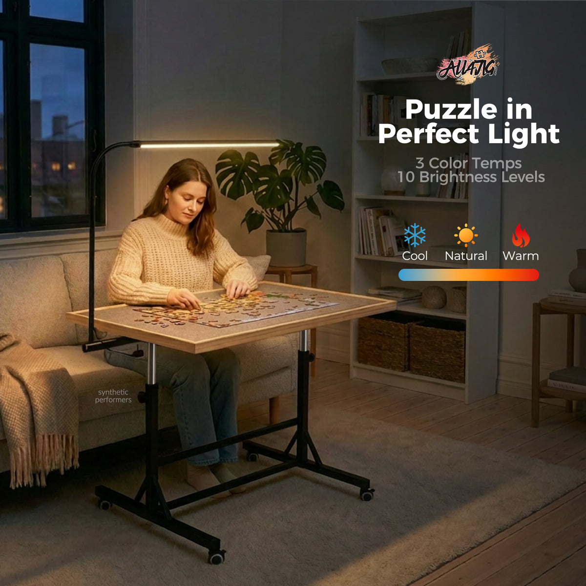 ALL4JIG Rotating Puzzle Table with LED Light