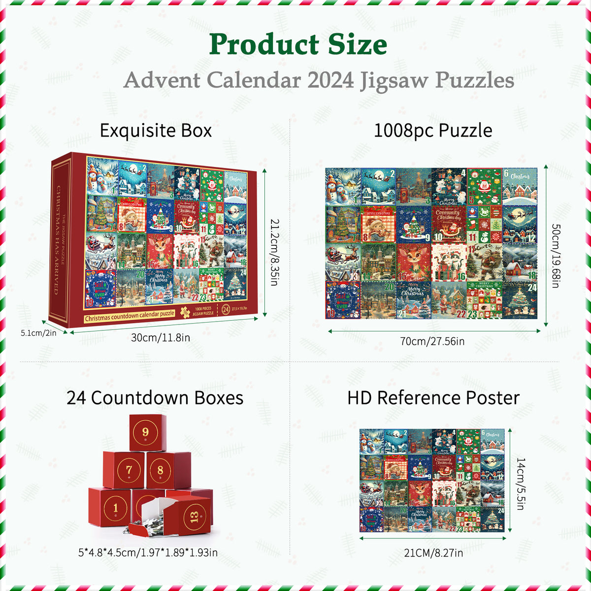 All4jig 1008 Pieces 2024 Christmas Advent Calendar Puzzle