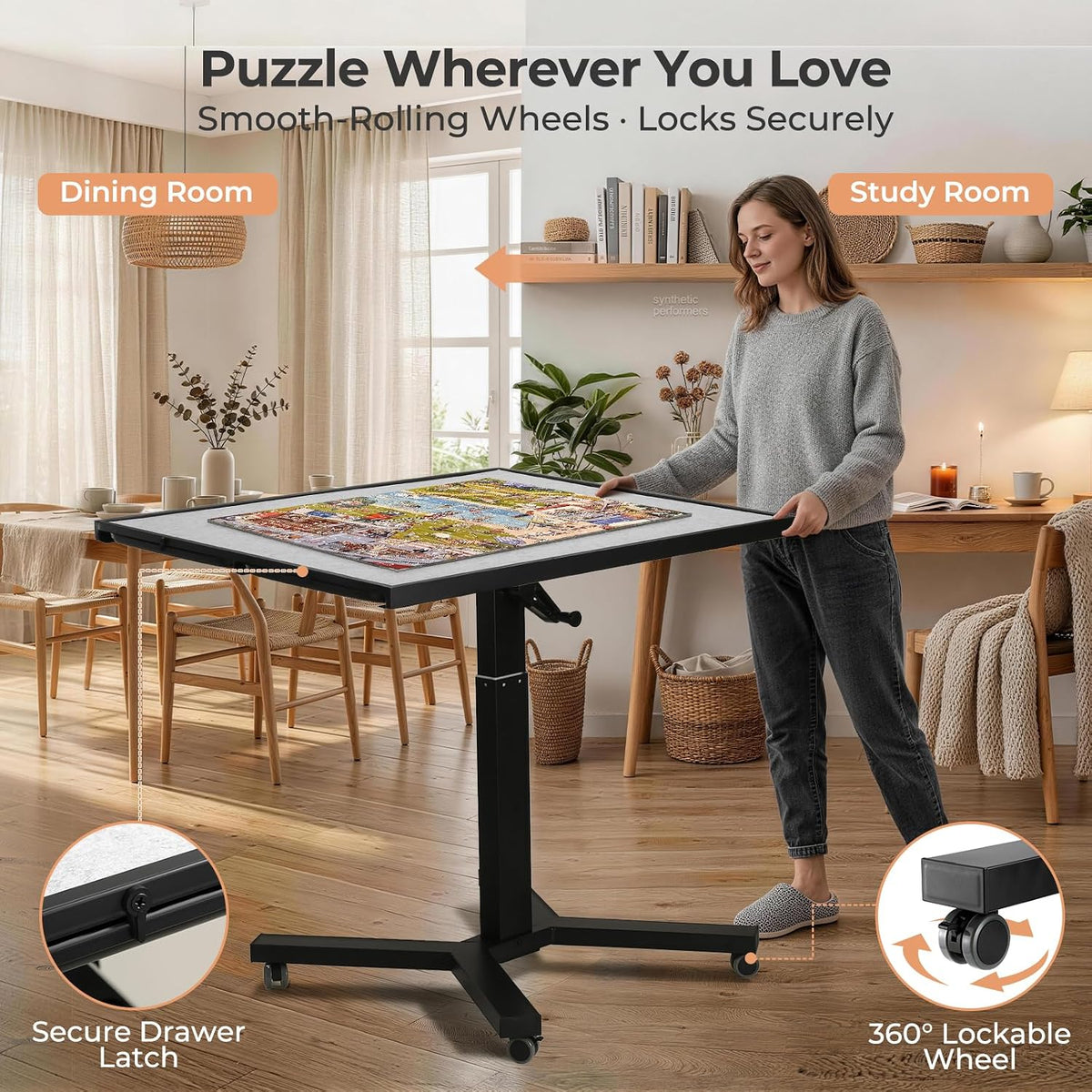 ALL4JIG 1500 Pieces Metal Jigsaw Puzzle Table