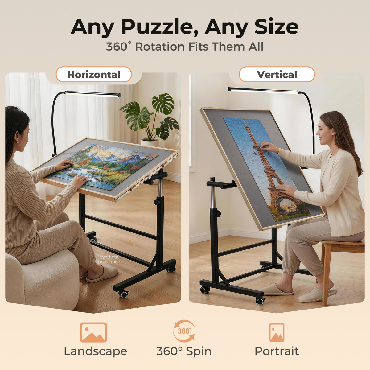 ALL4JIG Rotating Puzzle Table with LED Light