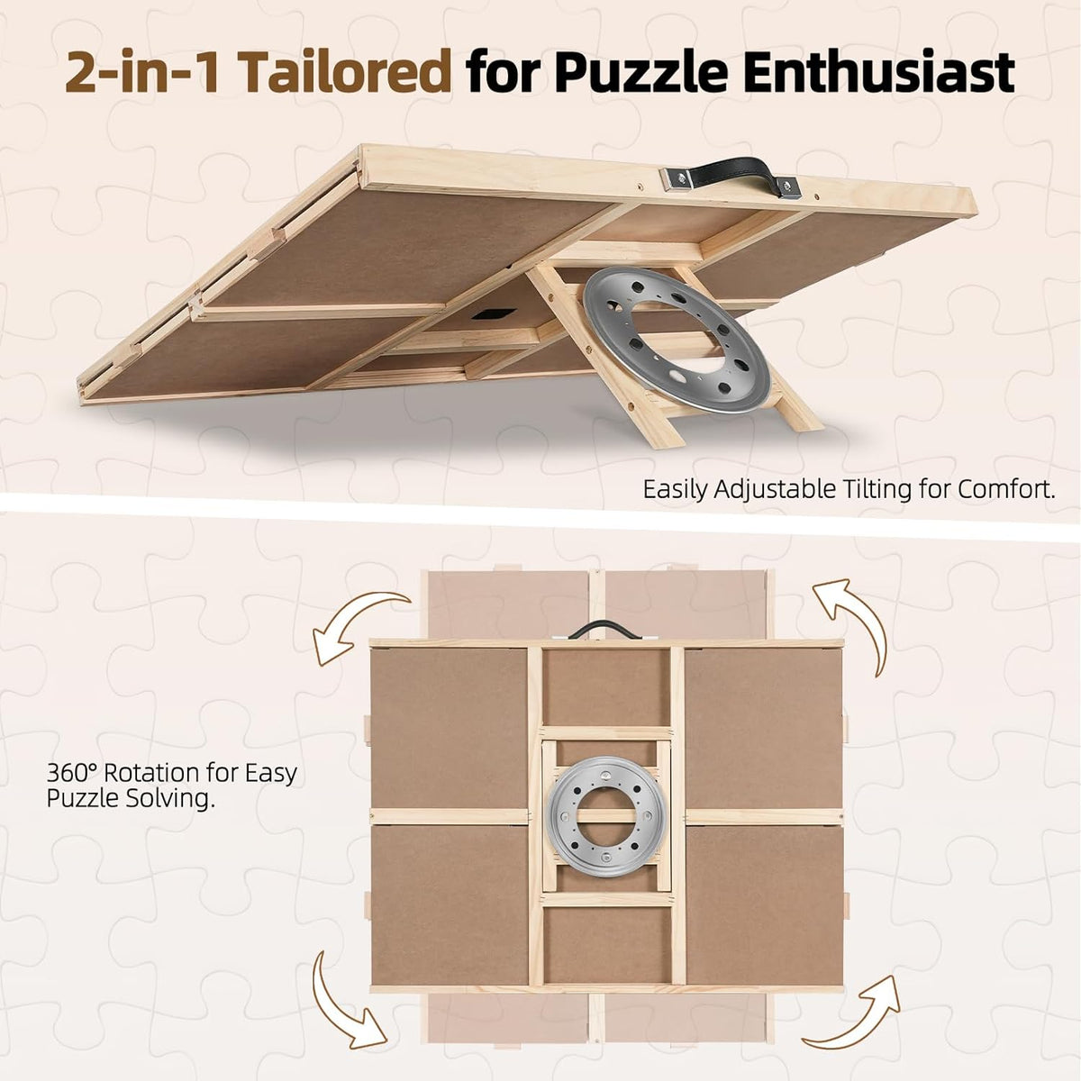 ALL4JIG 2-in-1 Rotating Tilted Jigsaw Puzzle Board