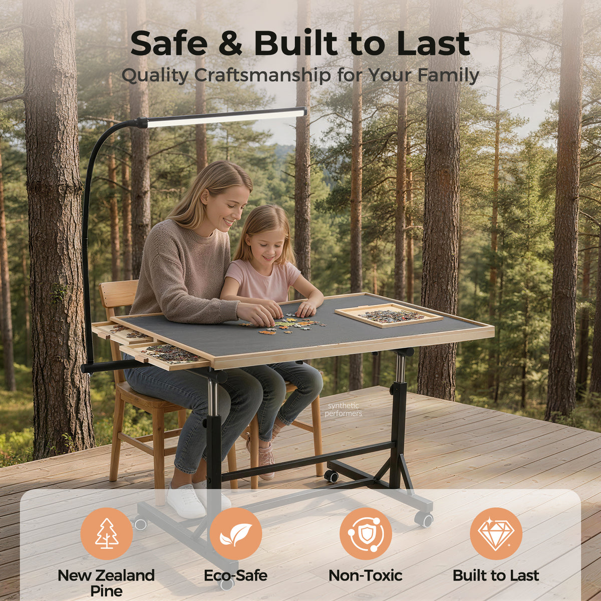 ALL4JIG Rotating Puzzle Table with LED Light