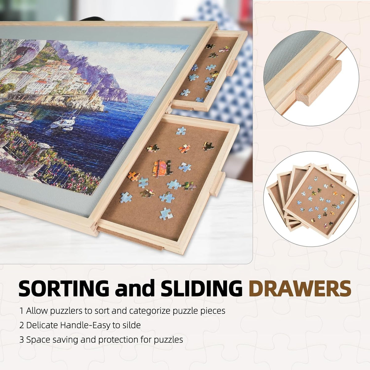 ALL4JIG 2-in-1 Rotating Tilted Jigsaw Puzzle Board