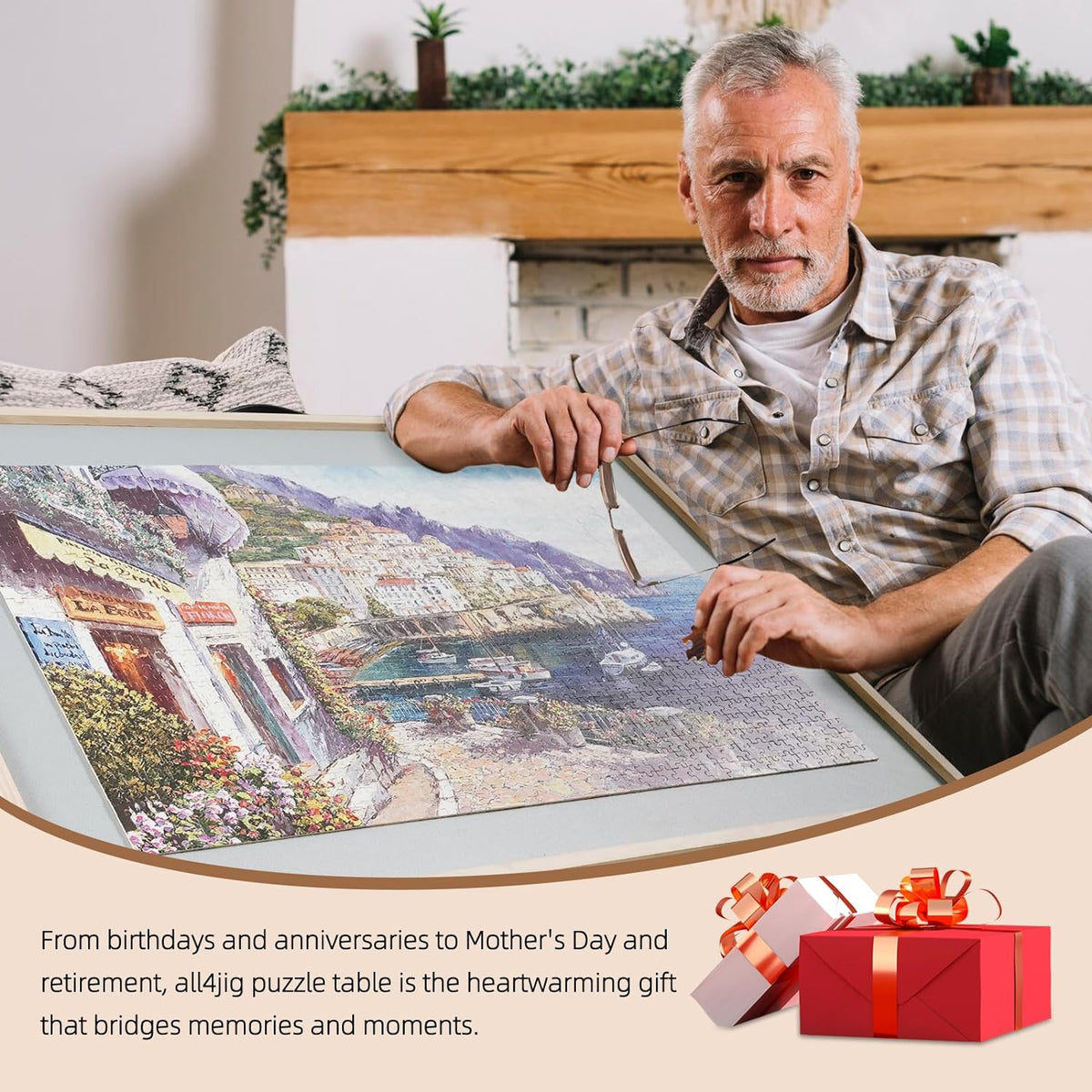 ALL4JIG 2-in-1 Rotating Tilted Jigsaw Puzzle Board