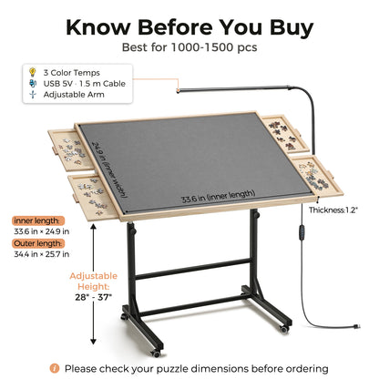ALL4JIG Rotating Puzzle Table with LED Light