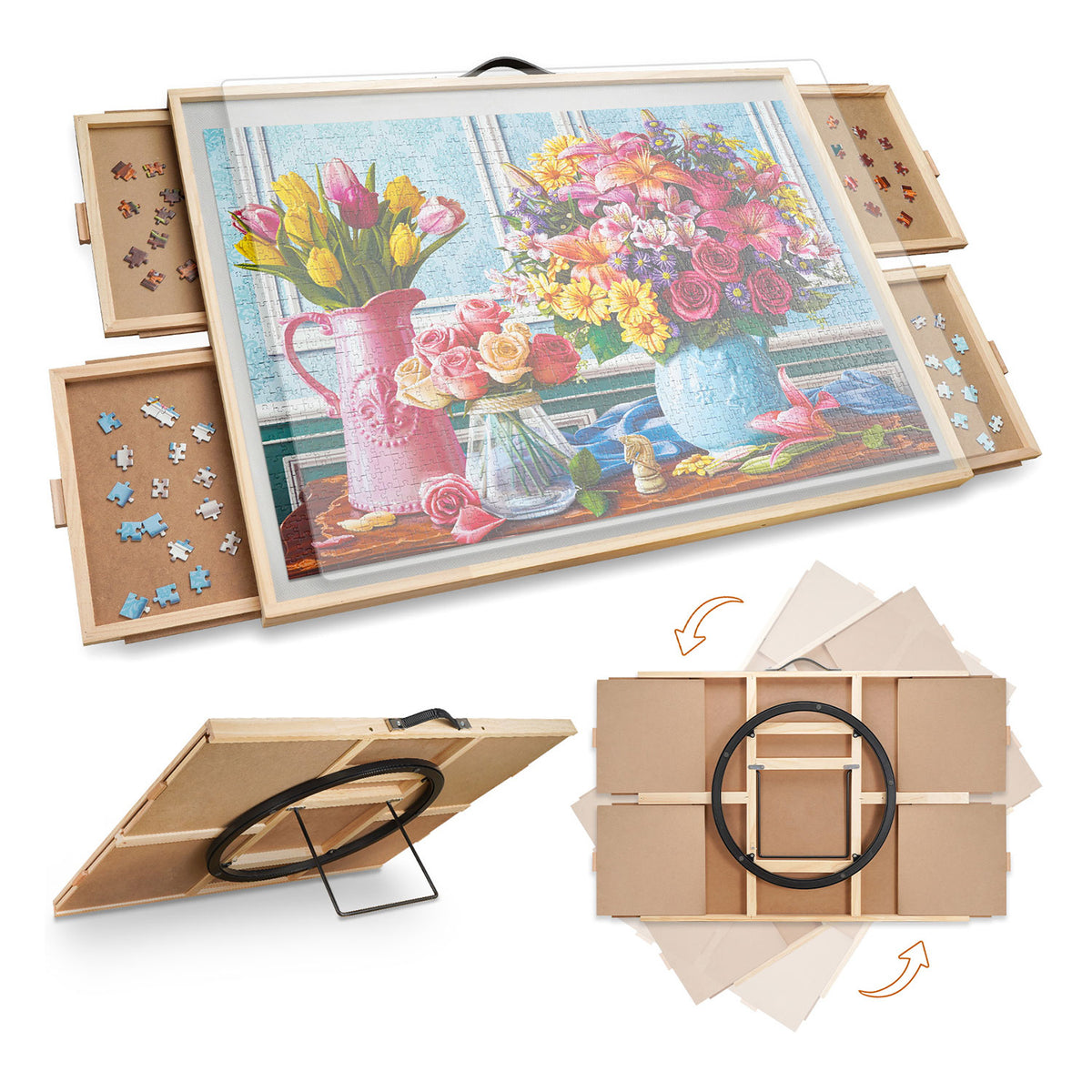 ALL4JIG 2-in-1 Rotating Tilted Jigsaw Puzzle Board
