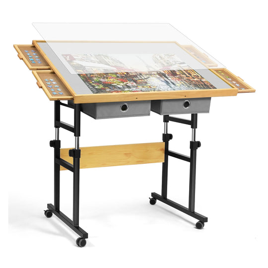 Oxford Fabric Single-Arm Mobile Jigsaw Puzzle Table