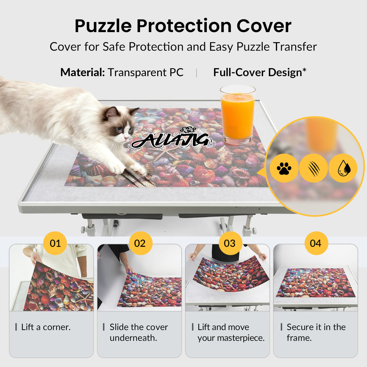 ALL4JIG Light-Weight Adjustable Tilting Plastic Jigsaw Puzzle Table