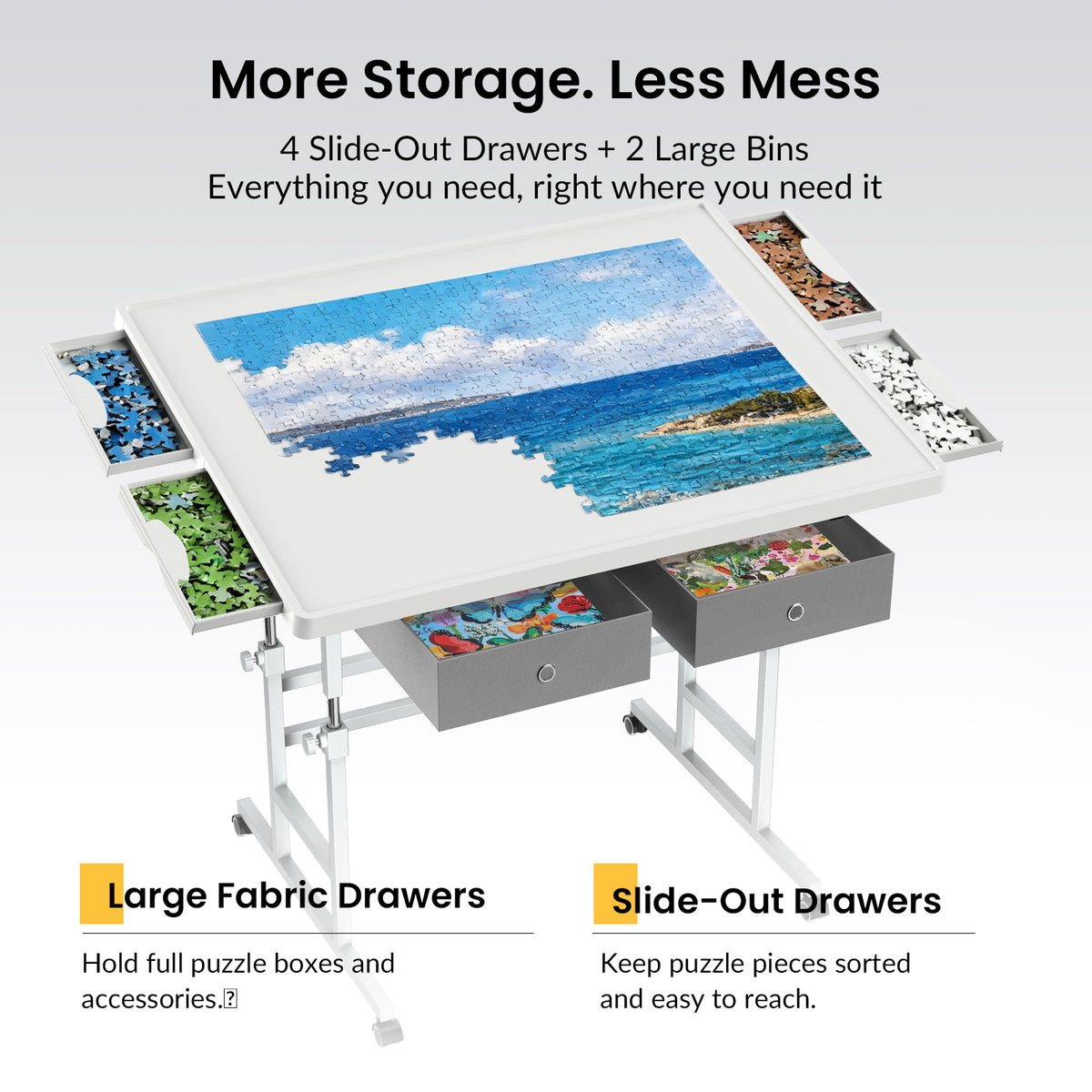 ALL4JIG Light-Weight Adjustable Tilting Plastic Jigsaw Puzzle Table