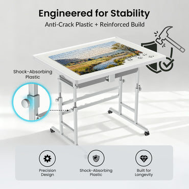ALL4JIG Light-Weight Adjustable Tilting Plastic Jigsaw Puzzle Table