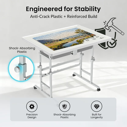 ALL4JIG Light-Weight Adjustable Tilting Plastic Jigsaw Puzzle Table