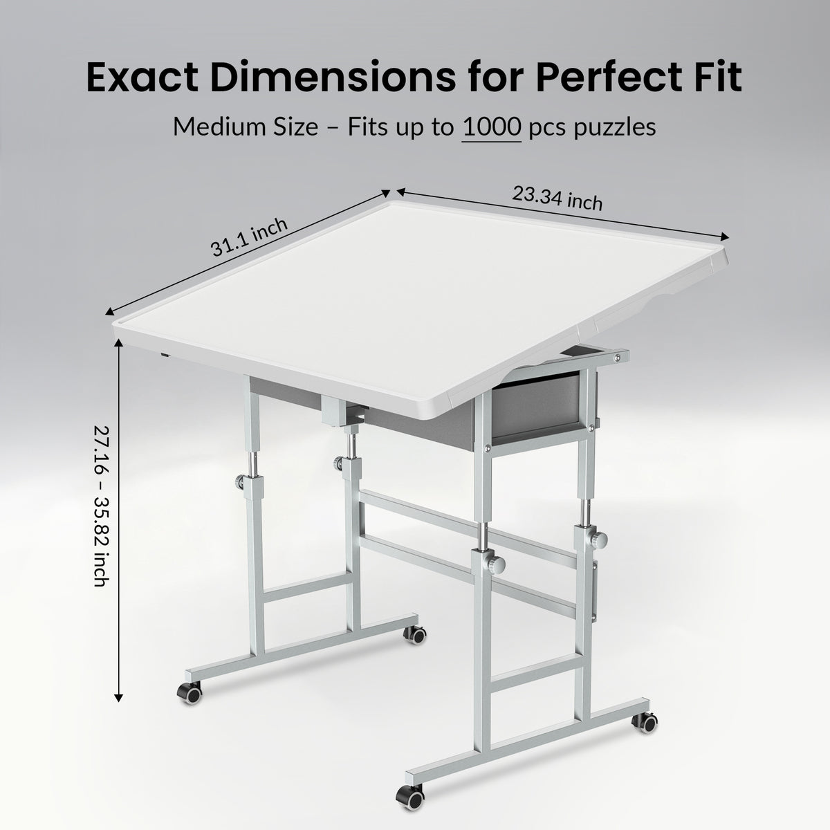 ALL4JIG Light-Weight Adjustable Tilting Plastic Jigsaw Puzzle Table