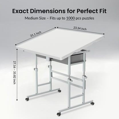 ALL4JIG Light-Weight Adjustable Tilting Plastic Jigsaw Puzzle Table